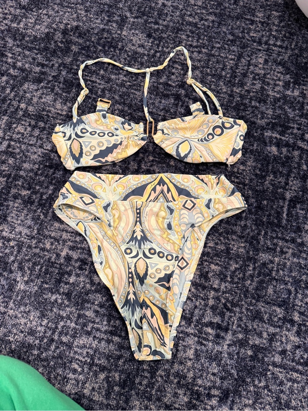 Ceres Printed High-Waist Bikini Set - aloe multicolor - Picture 2 of 5